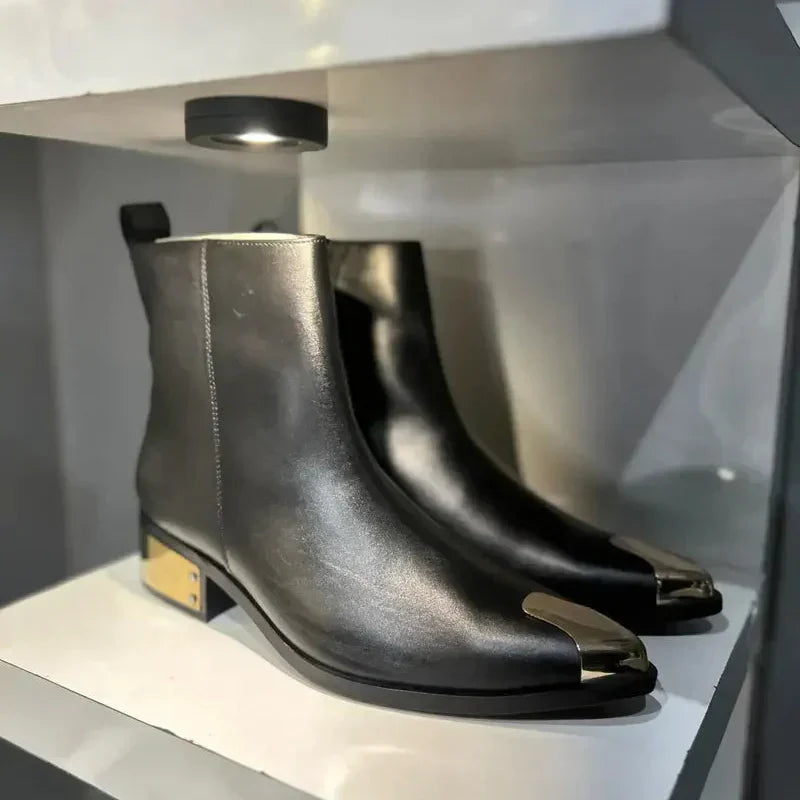 PUNK LEATHER BOOTS EN TOE