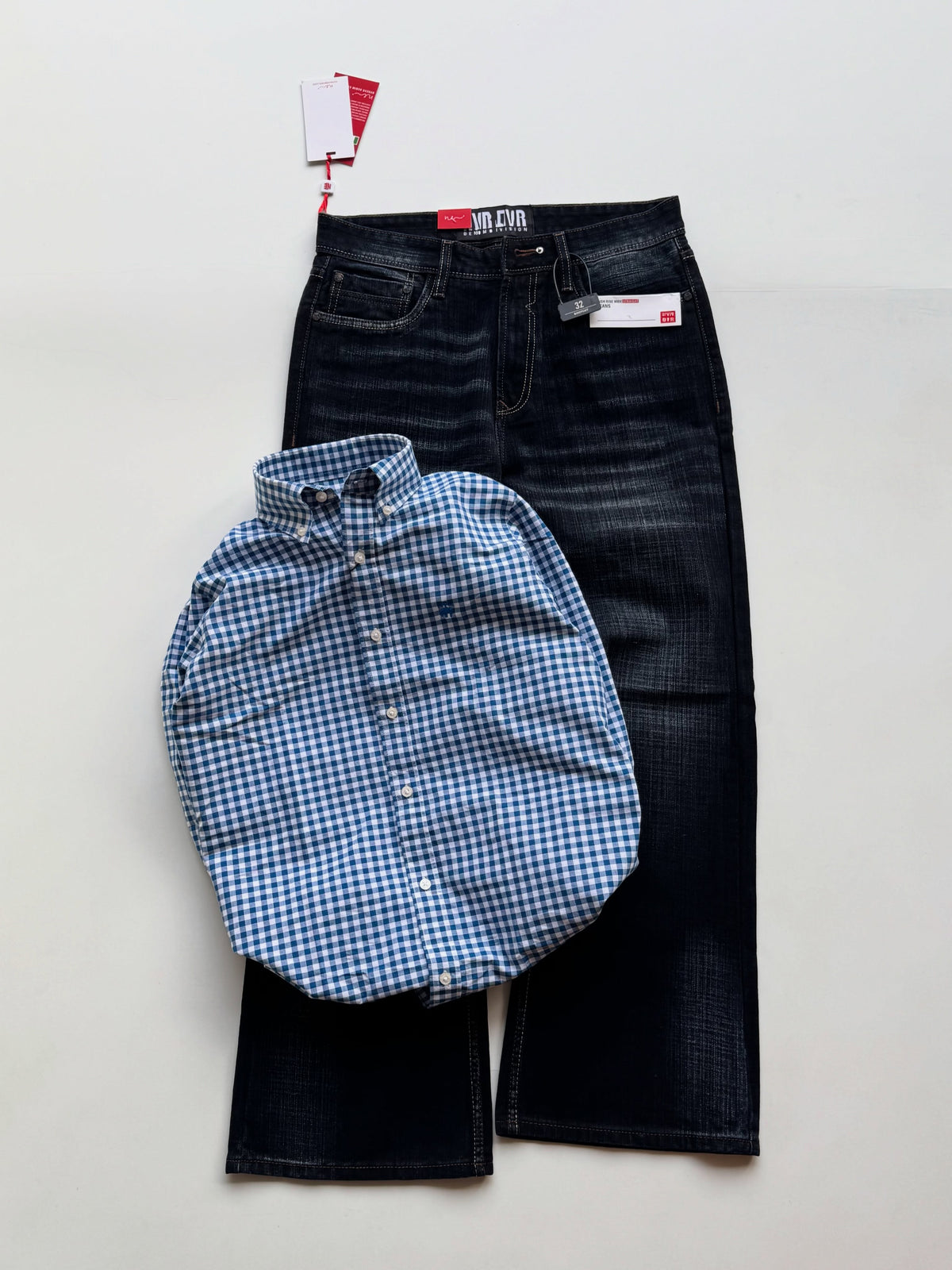 Men’s Denim Jeans & Checkered Shirt Combo