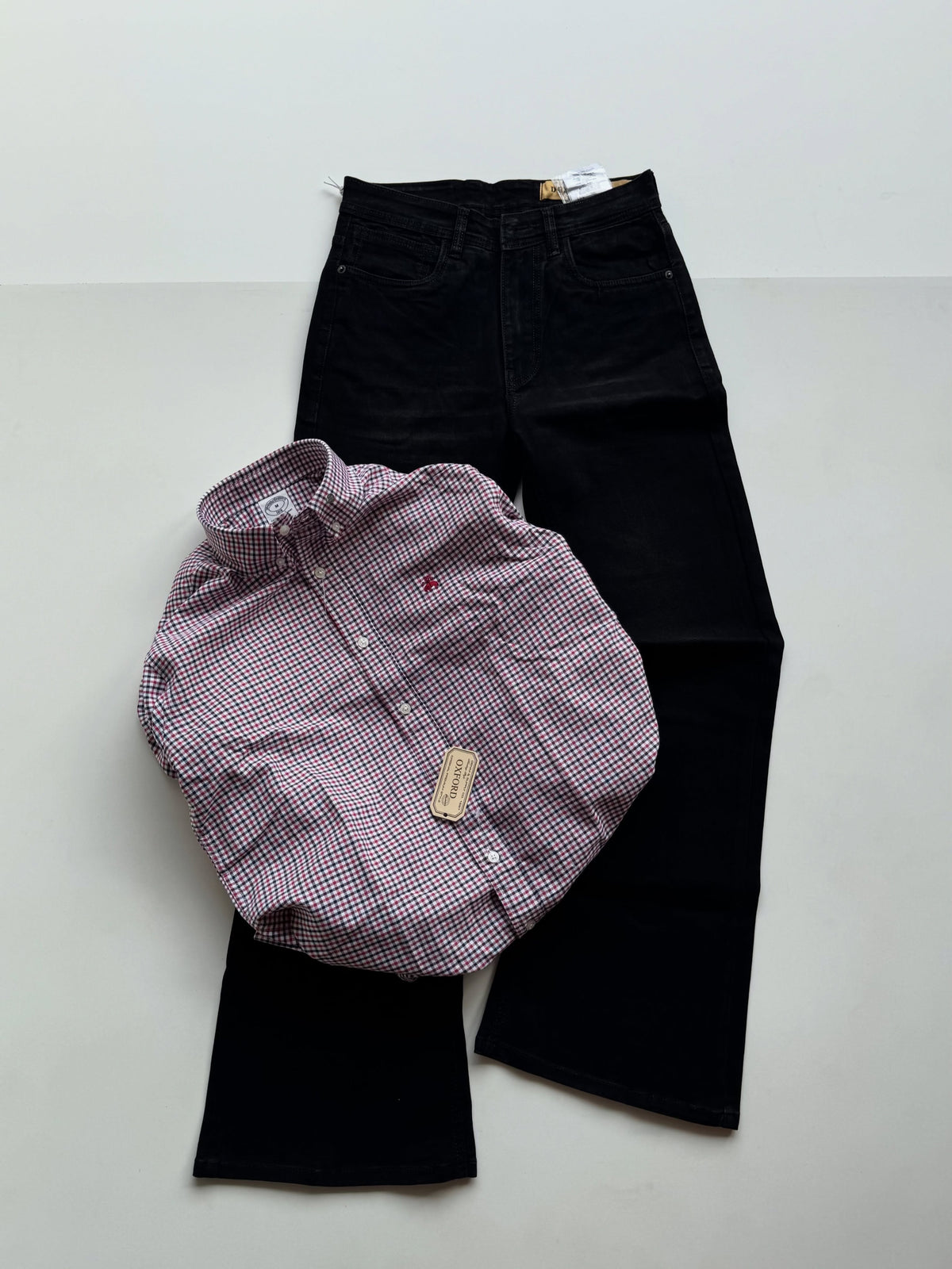 Men’s Denim Jeans & Checkered Shirt Combo