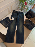 Men’s Dark Blue Classic Straight-Fit Denim Jeans
