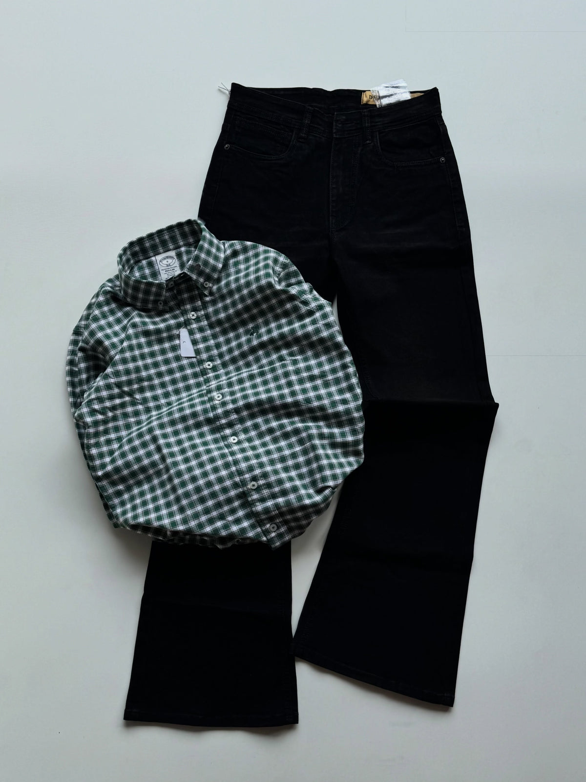 Men’s Denim Jeans & Checkered Shirt Combo