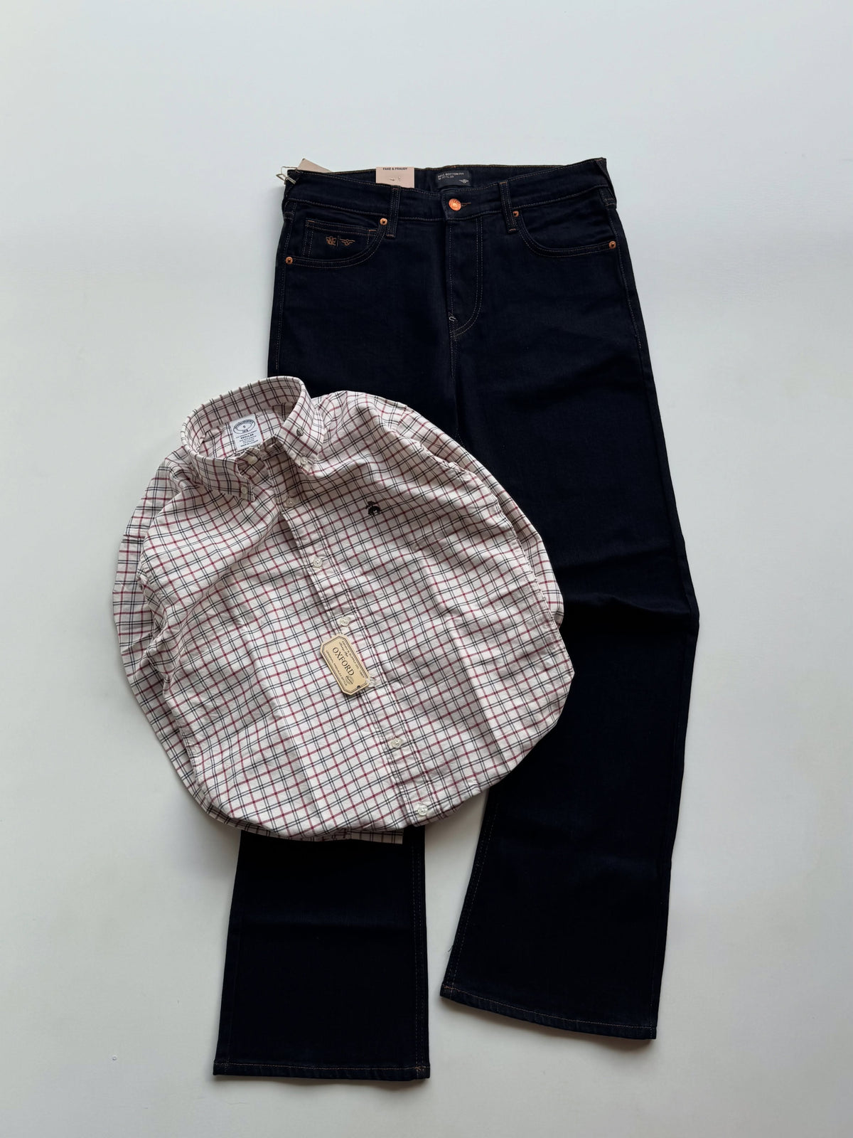 Men’s Denim Jeans & Checkered Shirt Combo