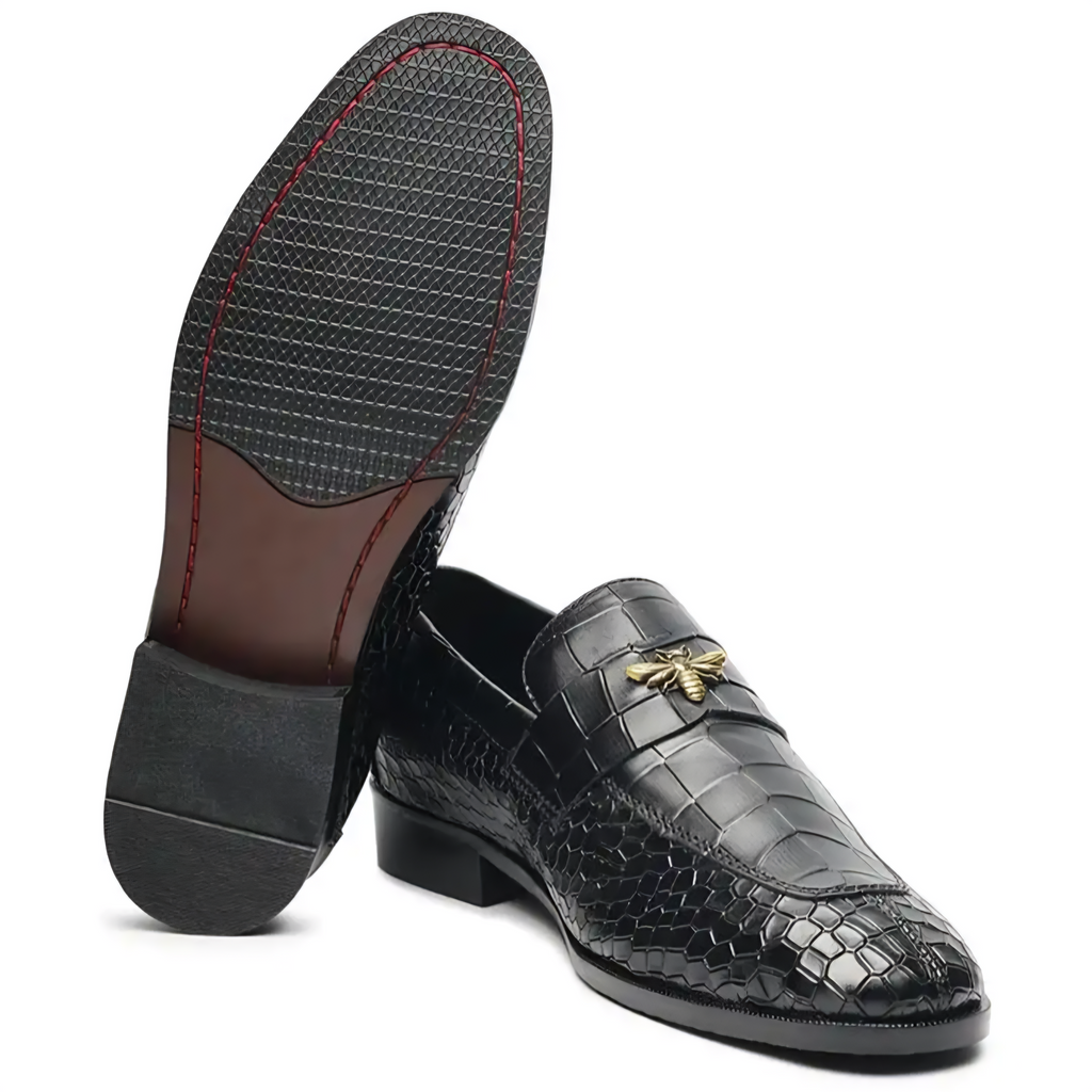 Peter Monk Men Textured Tunit Loafer Wooden Sole