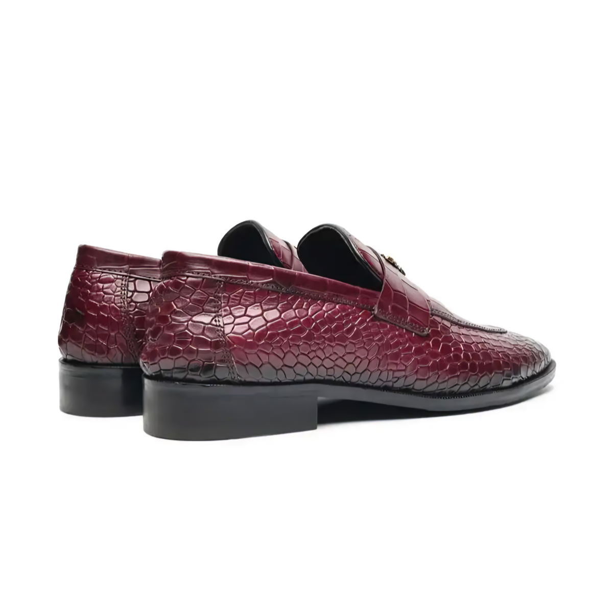 Peter Monk Men Textured Tunit Wine Loafer Wooden Sole