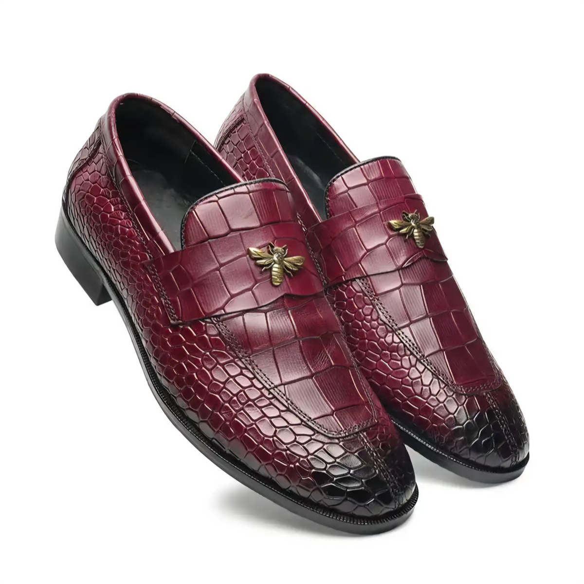Peter Monk Men Textured Tunit Wine Loafer Wooden Sole