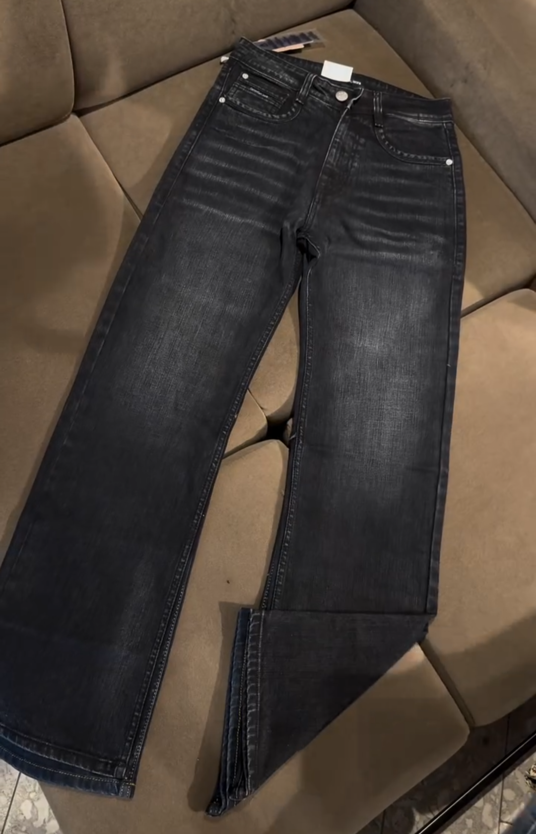 Men’s Dark Blue Faded Slim-Fit Denim Jeans