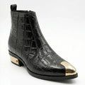Patent Leather Chelsea Boots with Gold Toe & Heel